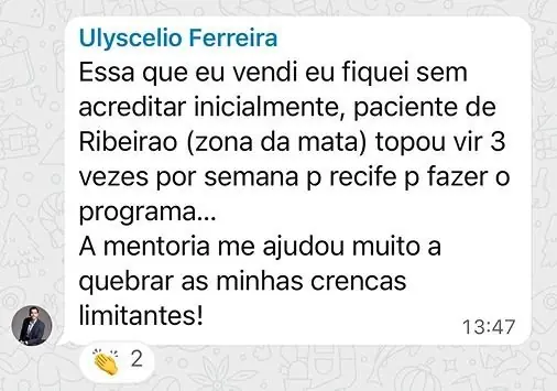 Mentorada fecha paciente que não esperava e diz que a mentoria quebrou suas crenças limitantes